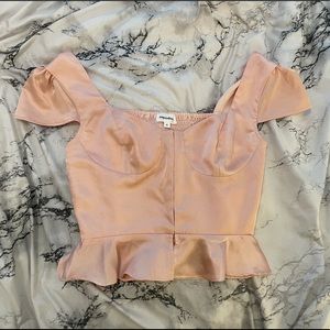 Superdown Hook & Eye Top in Champagne, size Small